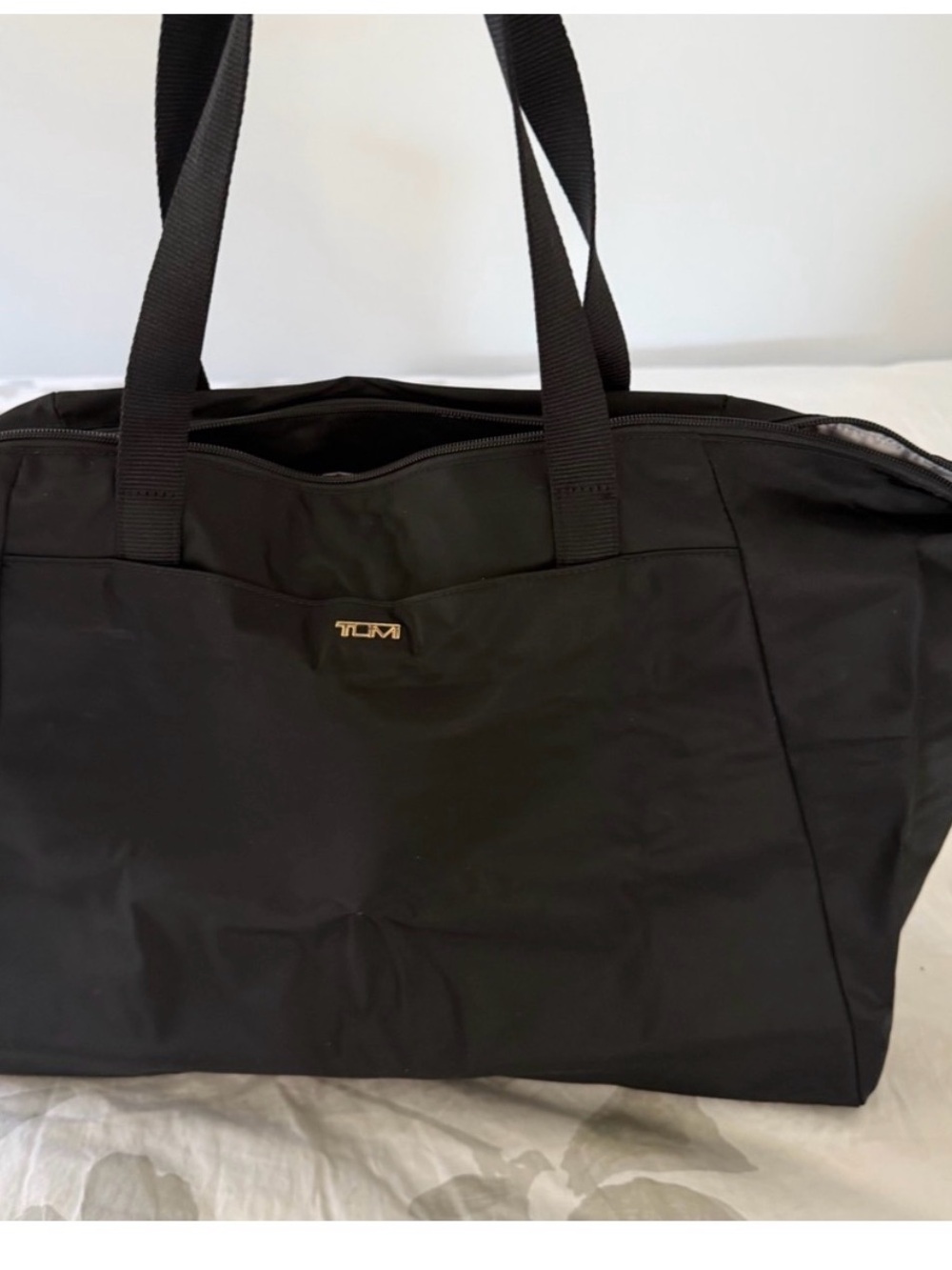 Tumi Black Nylon Duffel Travel Tote Bag
